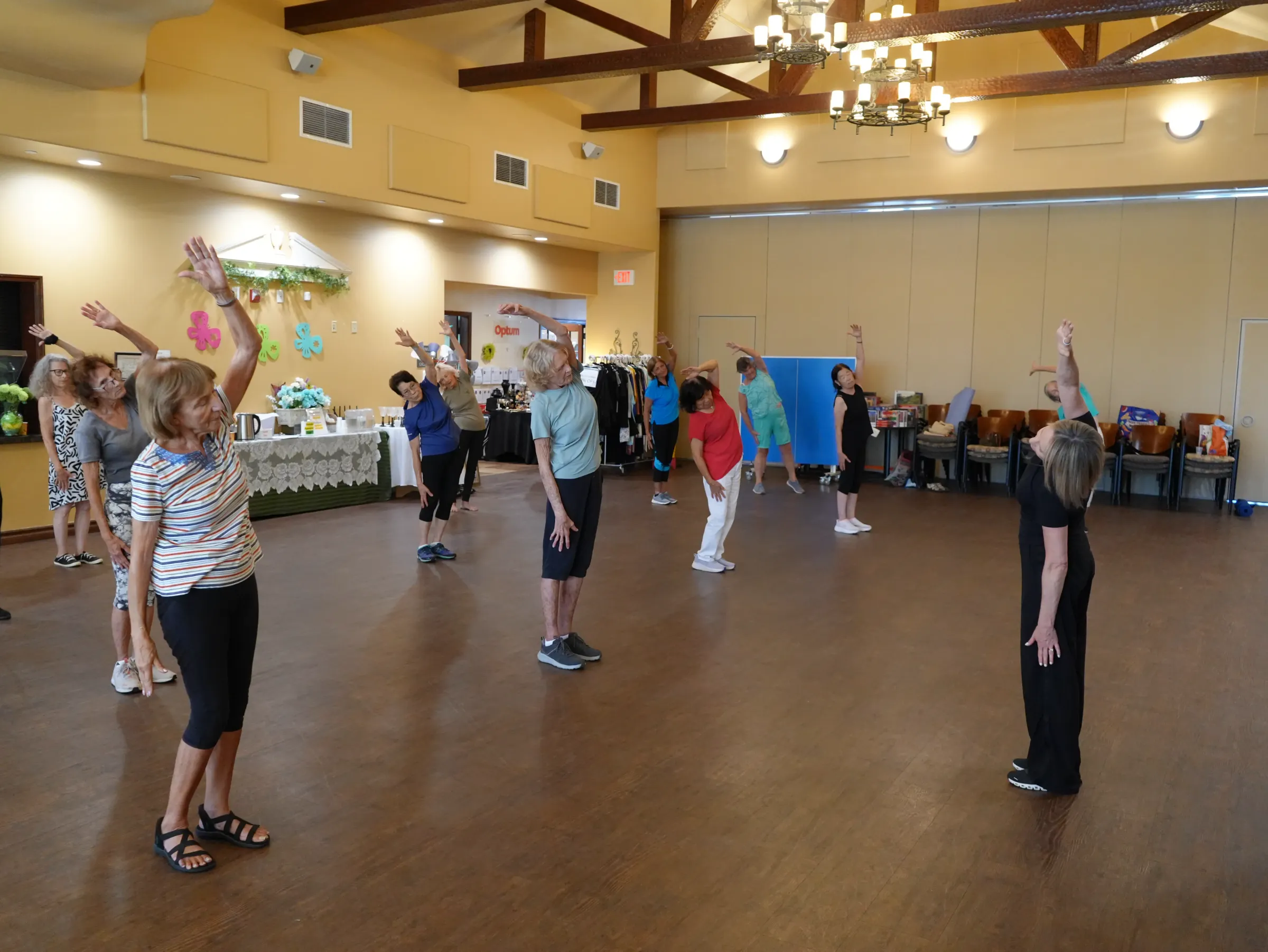 Dancers moving together
